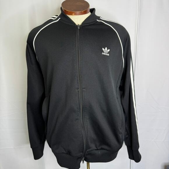 adidas Originals Firebird Black Track Jacket XL Trefoil Logo 3-Stripes Retro - Picture 2 of 6
